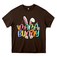 Chocolate Brown mama bunny Heavy Core Tee - MaliasSmallBusiness