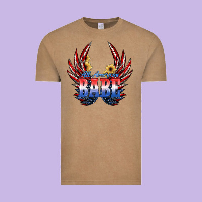 All America Babe Vintage Tee Designed By Jahusdesignshop
