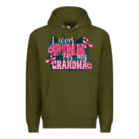 Army Green i wear pink for my grandma Premium Hoodie - FaDigitalArtStudio