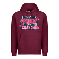 Burgundy i wear pink for my grandma Premium Hoodie - FaDigitalArtStudio