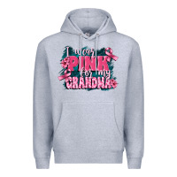 Heather Grey i wear pink for my grandma Premium Hoodie - FaDigitalArtStudio