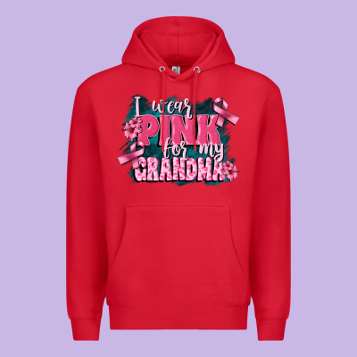 I Wear Pink For My Grandma Premium Hoodie Designed By Fadigitalartstudio