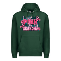 Sports Green i wear pink for my grandma Premium Hoodie - FaDigitalArtStudio