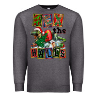 Charcoal Heather Rex The Halls Premium Sweatshirt - FaDigitalArtStudio