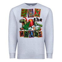 Heather Grey Rex The Halls Premium Sweatshirt - FaDigitalArtStudio