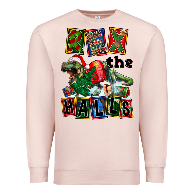 Rex The Halls Premium Sweatshirt by FaDigitalArtStudio | Teevron