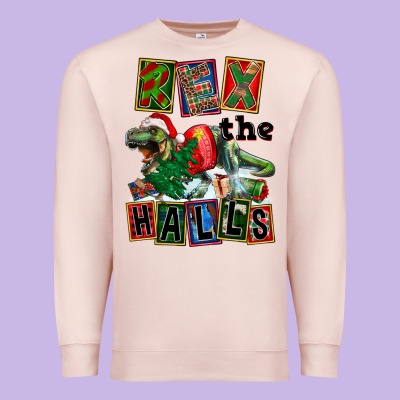 Rex The Halls Premium Sweatshirt Designed By Fadigitalartstudio