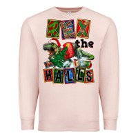 Pale Pink Rex The Halls Premium Sweatshirt - FaDigitalArtStudio