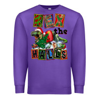 Purple Rex The Halls Premium Sweatshirt - FaDigitalArtStudio