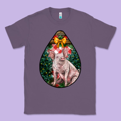 Christmas Pig Classic Tee Designed By Lillyallendesigns