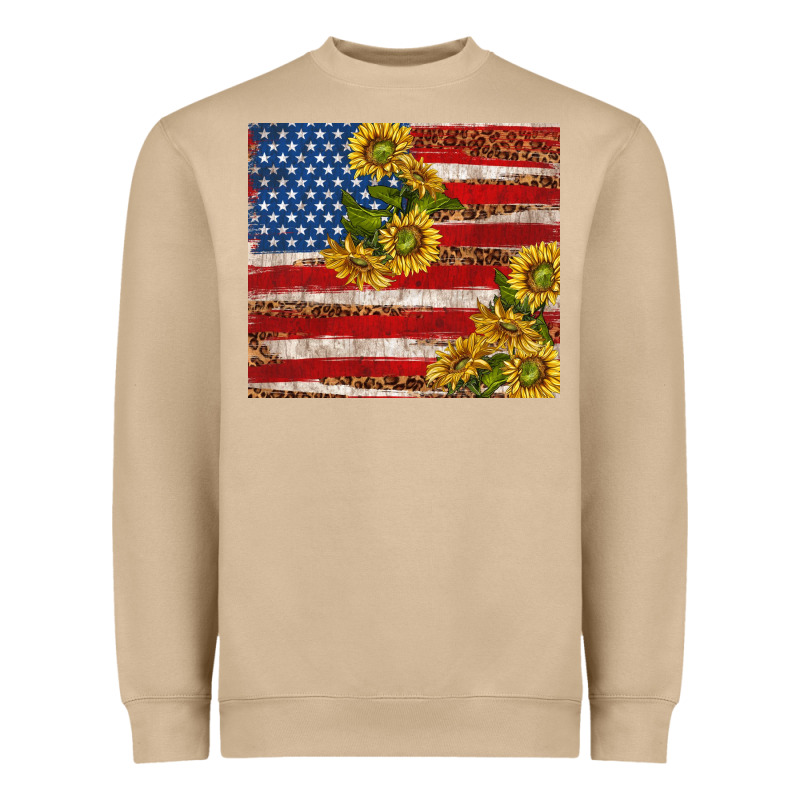 American Flag Sunflowers With Leopard Heavyweight Sweatshirt by TumblerDesignByShophia | Teevron