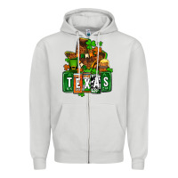 Dove Grey St. Patrick's Texas map Zipper Hoodie - OliviaCreatesArt
