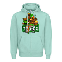 Seafoam St. Patrick's Texas map Zipper Hoodie - OliviaCreatesArt