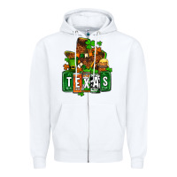 White St. Patrick's Texas map Zipper Hoodie - OliviaCreatesArt