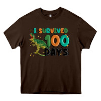 Chocolate Brown i survived 100 days Heavy Core Tee - MaliasSmallBusiness
