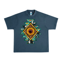 Midnight Navy aztec leopard sunflower Urban Heavy Tee - JahusDesignShop