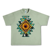 Oil Green aztec leopard sunflower Urban Heavy Tee - JahusDesignShop