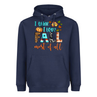 Navy i think i love fall most of all Heavyweight Hoodie - BundleAndBundleShop