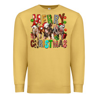 Antique Gold Merry christmas pigs Premium Sweatshirt - FaDigitalArtStudio