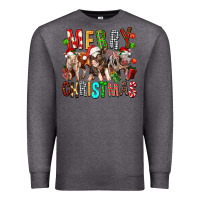 Charcoal Heather Merry christmas pigs Premium Sweatshirt - FaDigitalArtStudio