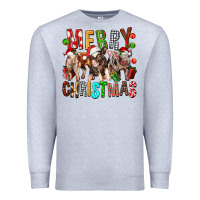 Heather Grey Merry christmas pigs Premium Sweatshirt - FaDigitalArtStudio