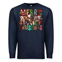 Navy Merry christmas pigs Premium Sweatshirt - FaDigitalArtStudio
