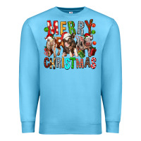 Ocean Blue Merry christmas pigs Premium Sweatshirt - FaDigitalArtStudio