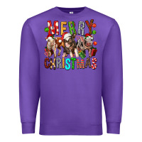 Purple Merry christmas pigs Premium Sweatshirt - FaDigitalArtStudio