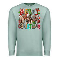 Seafoam Merry christmas pigs Premium Sweatshirt - FaDigitalArtStudio