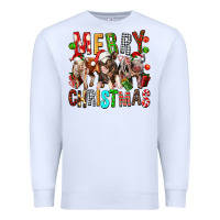 White Merry christmas pigs Premium Sweatshirt - FaDigitalArtStudio