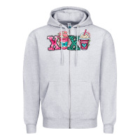 Xoxo Coffee Cups Zipper Hoodie | Teevron