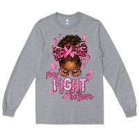 Heather Grey pray fight believe breast cancer afro messy Long Sleeve Tee - texasbilliewilder