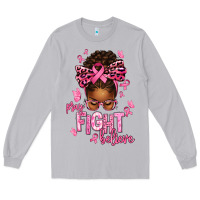 Moon Dust pray fight believe breast cancer afro messy Long Sleeve Tee - texasbilliewilder