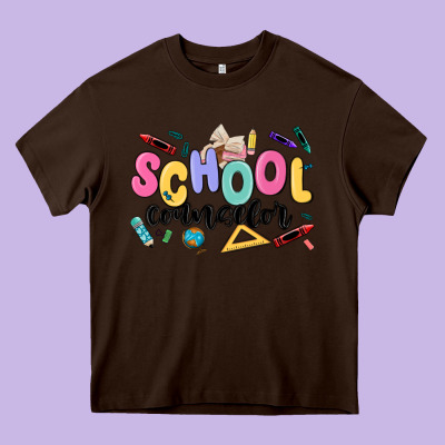 School Counselor Heavy Core Tee Designed By Maliassmallbusiness