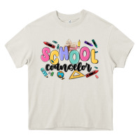 Cream school counselor Heavy Core Tee - MaliasSmallBusiness