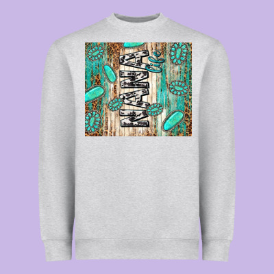 Nana Life Glitter Leopard Heavyweight Sweatshirt Designed By Tumblerdesignbyshophia