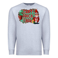 Heather Grey Christmas Can't Touch This Elf Premium Sweatshirt - FaDigitalArtStudio