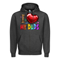 Charcoal Heather i love my dads Zipper Hoodie - OliviaCreatesArt