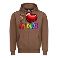 Chestnut i love my dads Zipper Hoodie - OliviaCreatesArt