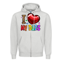 Dove Grey i love my dads Zipper Hoodie - OliviaCreatesArt