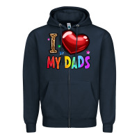 Navy i love my dads Zipper Hoodie - OliviaCreatesArt