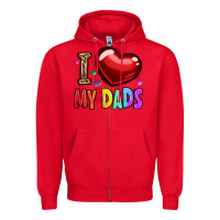 Red i love my dads Zipper Hoodie - OliviaCreatesArt