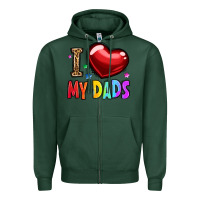 Sports Green i love my dads Zipper Hoodie - OliviaCreatesArt