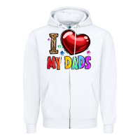 White i love my dads Zipper Hoodie - OliviaCreatesArt