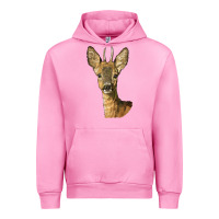 Fuchsia Pink Red brocket Deer Head Urban Hoodie - LillyAllenDesigns