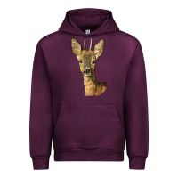 Mauve Wine Red brocket Deer Head Urban Hoodie - LillyAllenDesigns