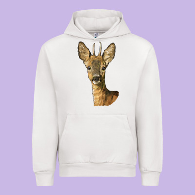 Red Brocket Deer Head Urban Hoodie Designed By Lillyallendesigns