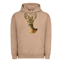 Pigment Burro Red brocket Deer Head Urban Hoodie - LillyAllenDesigns