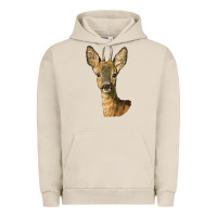 Pigment French Oak Red brocket Deer Head Urban Hoodie - LillyAllenDesigns