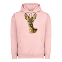 Pigment Salmon Red brocket Deer Head Urban Hoodie - LillyAllenDesigns